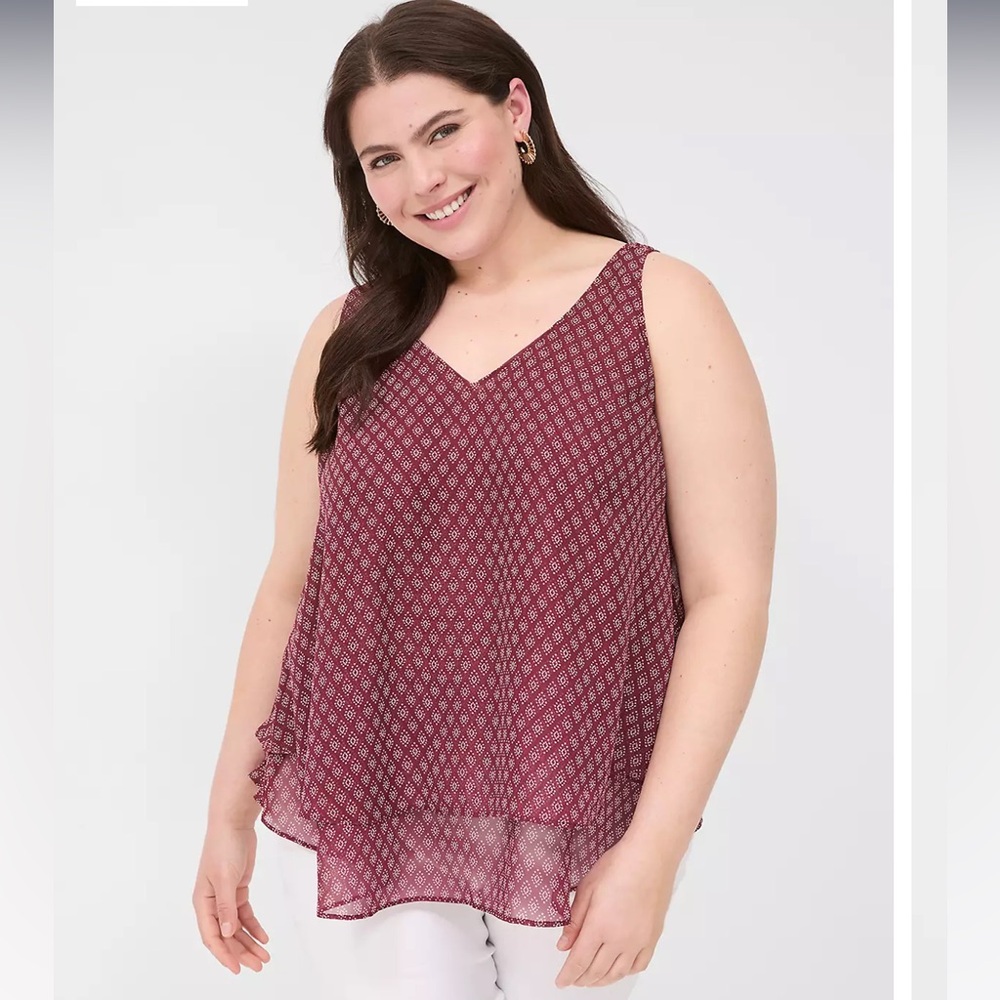 Lane Bryant Swing Double-Layer Chiffon Tank